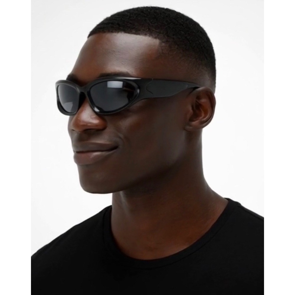 Men Classic 90s Trendy Hip Hop Wrap Streetwear Sunglasses Black‎ Street Trendy